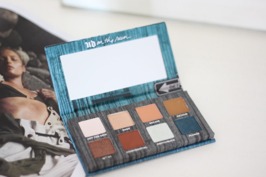 Detour is loaded with sienna-hued neutrals, a deep metallic teal, and an unexpected holographic transformer shade. An Urban Decay palette I received for my birthday this month. 