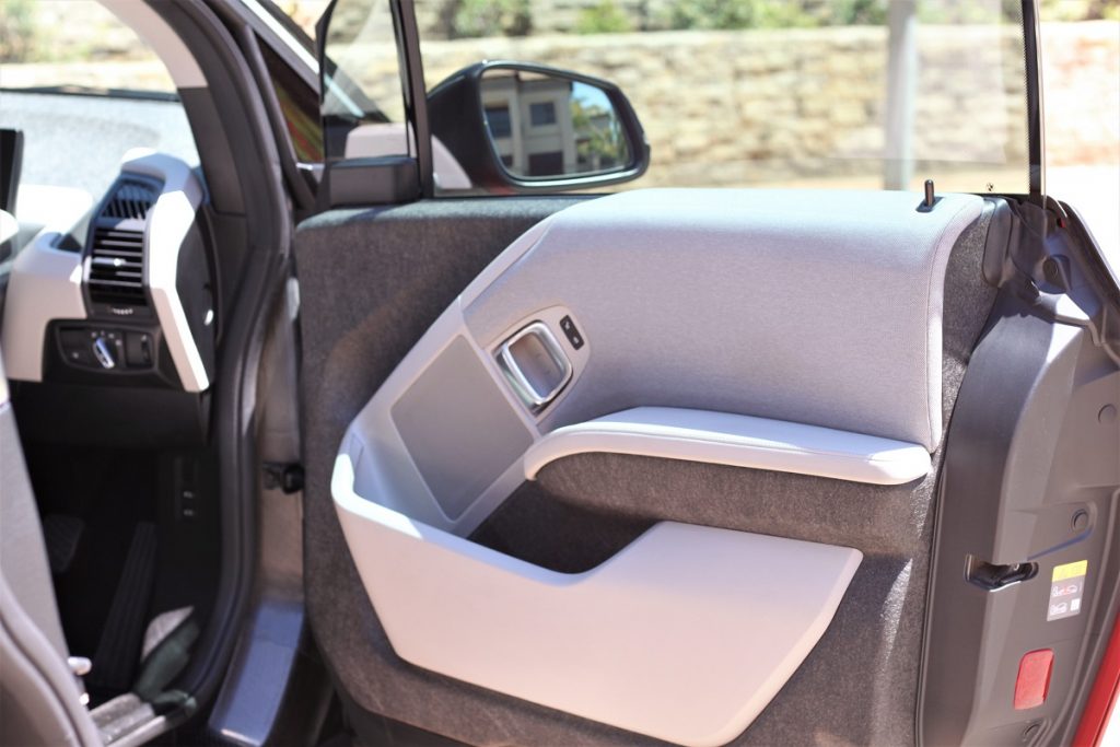 A view of the interior of the BMW i3 by Cassidy 