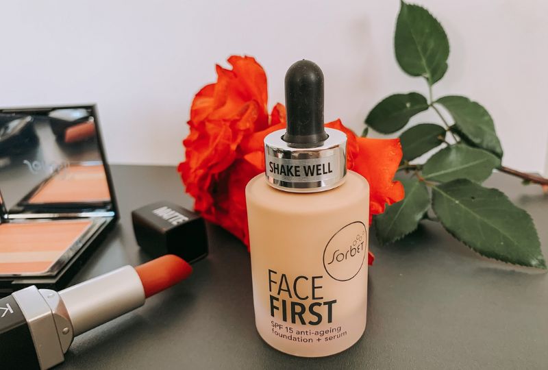 Sorbet face first foundation and lipstick 
