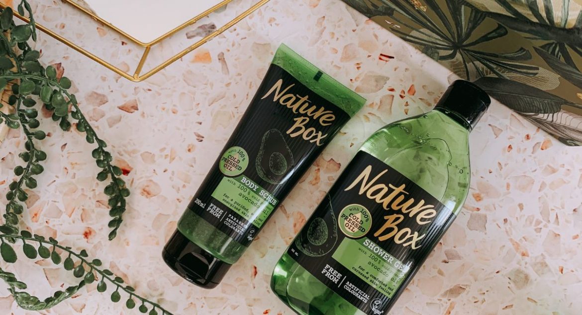 Nature Box body scrub and shower gel products 