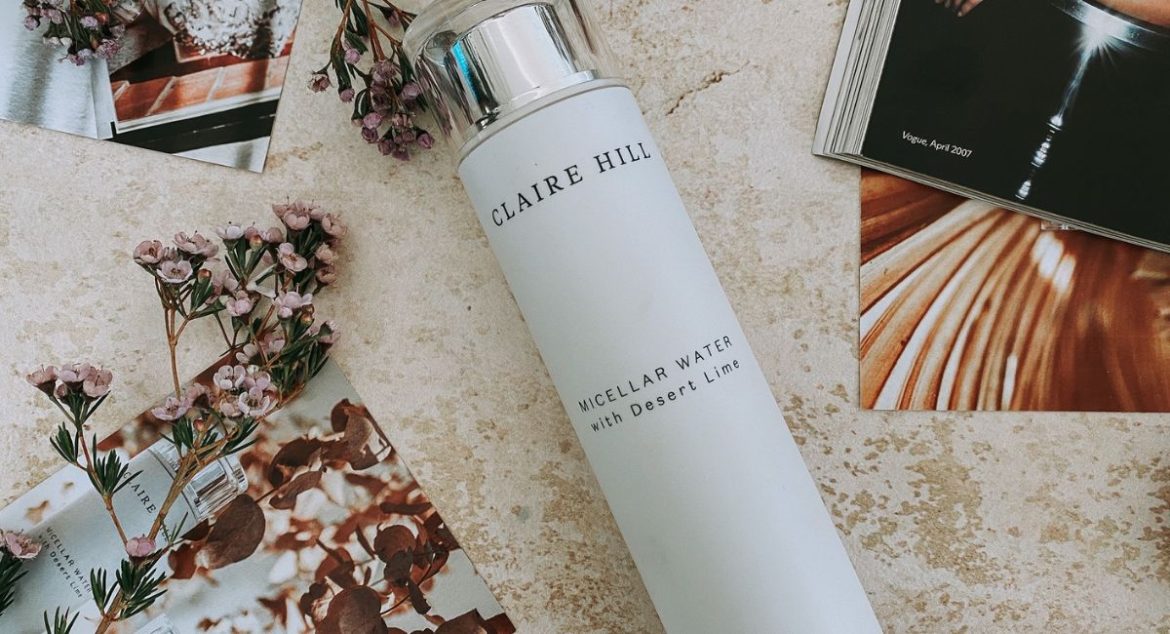 Claire Hill micellar water product display