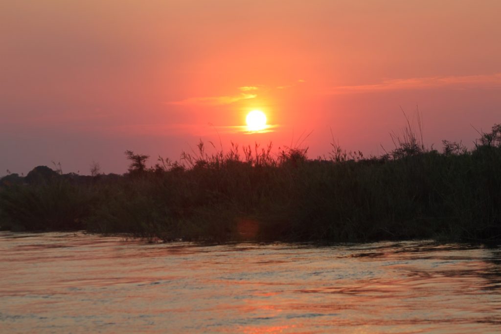 Sunset on the Zambezi in Zambia